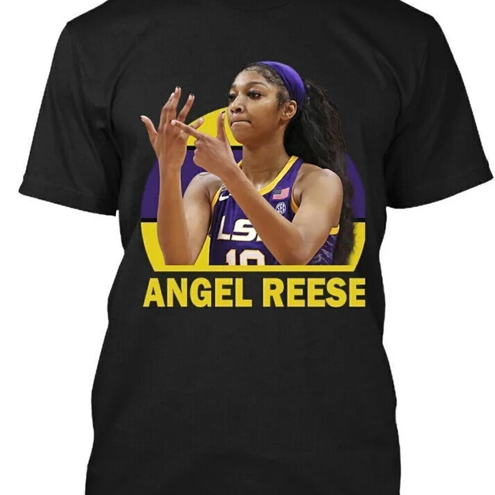 Angel Reese LSU 10 Player Retro Basketball Fan Classic Graphic Sports Pride Tee